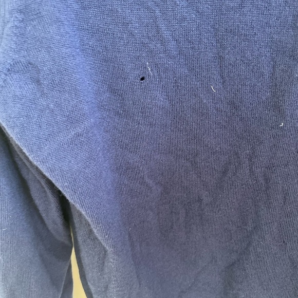 Black Brown 100% Merino Wool Sweater Mens Large V-Neck Pullover Gray Italy - Picture 7 of 8